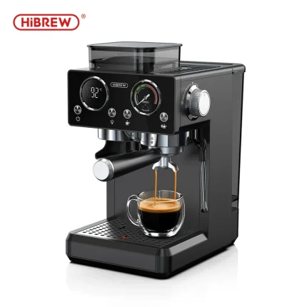HiBREW H20 Espresso Machine with Built-in Grinder - Temperature Control & Milk Frothing